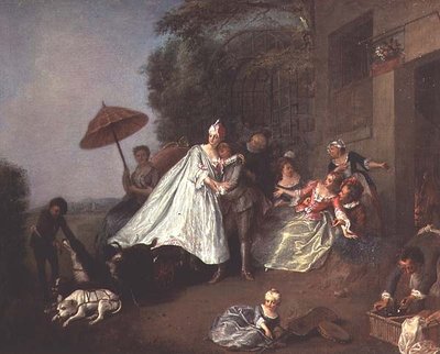 Arrival of a Woman in a Carriage pulled by Dogs by French School